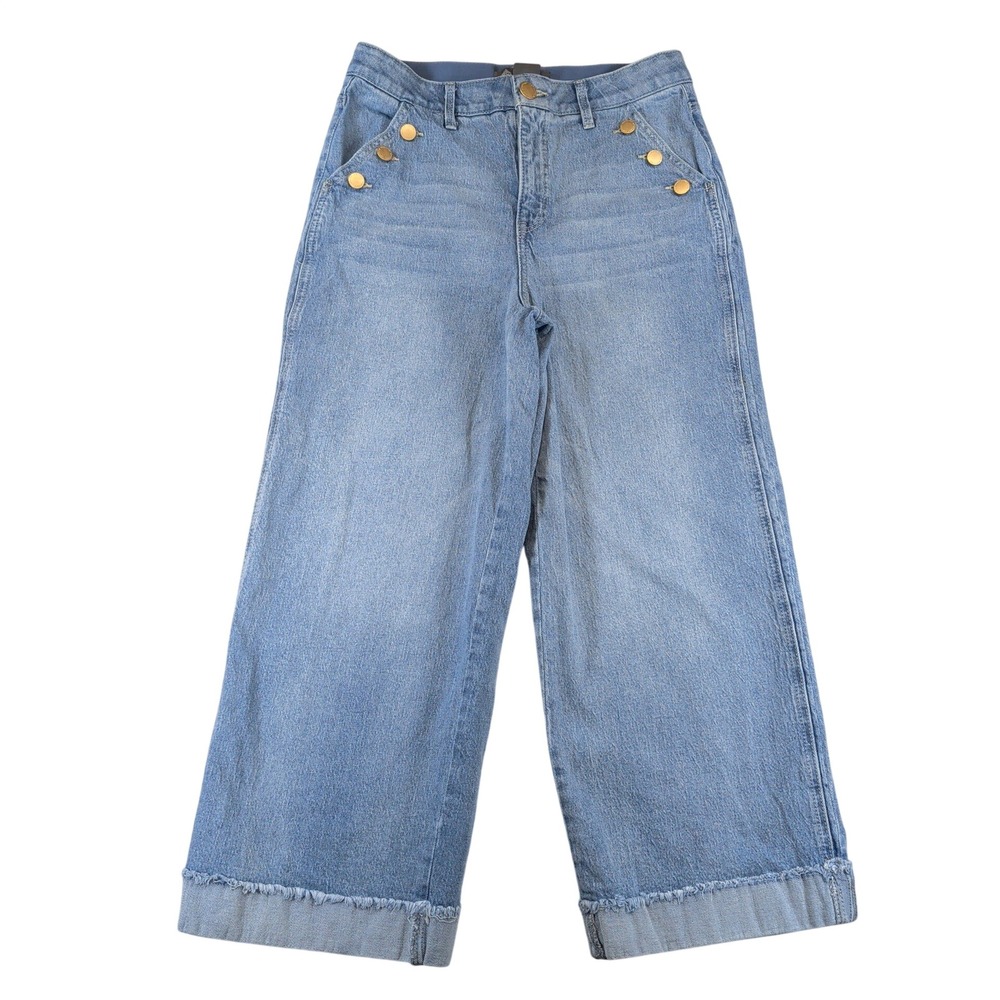 Democracy Womens Sailor Wide Leg Light Wash Jeans Ab Technology Sz 6 BN81682XRQ